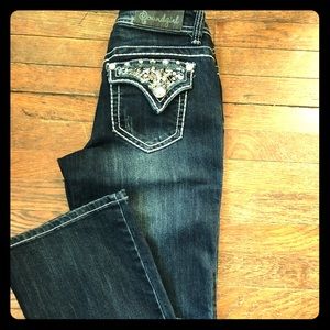 9 junior dark wash denim jeans